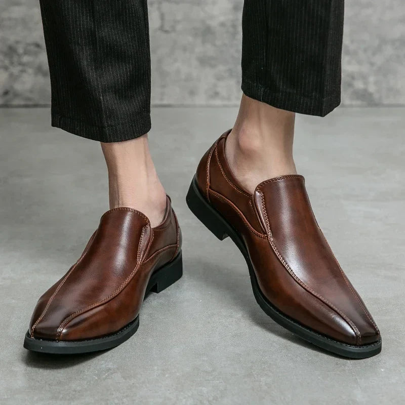 Casual Business Leather Shoes Men Loafers Formal Wedding Shoes Leisure Party Office Flats Men's Social Dress Moccasins