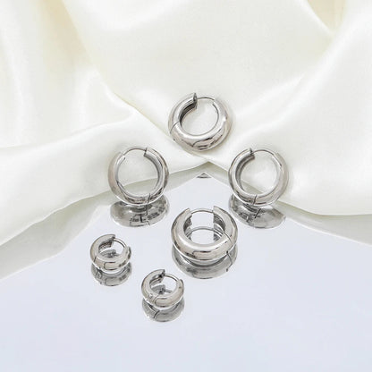 Jewelry Waterproof & Tarnish Free Minimalist PVD New Small Circle Huggie Stainless Steel Earring for Women