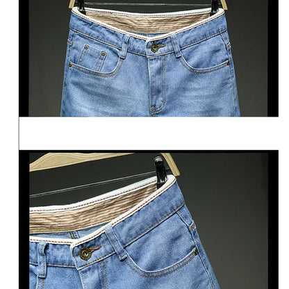 Men Shorts Thin Section Elastic Force Slim Fit Short Jeans