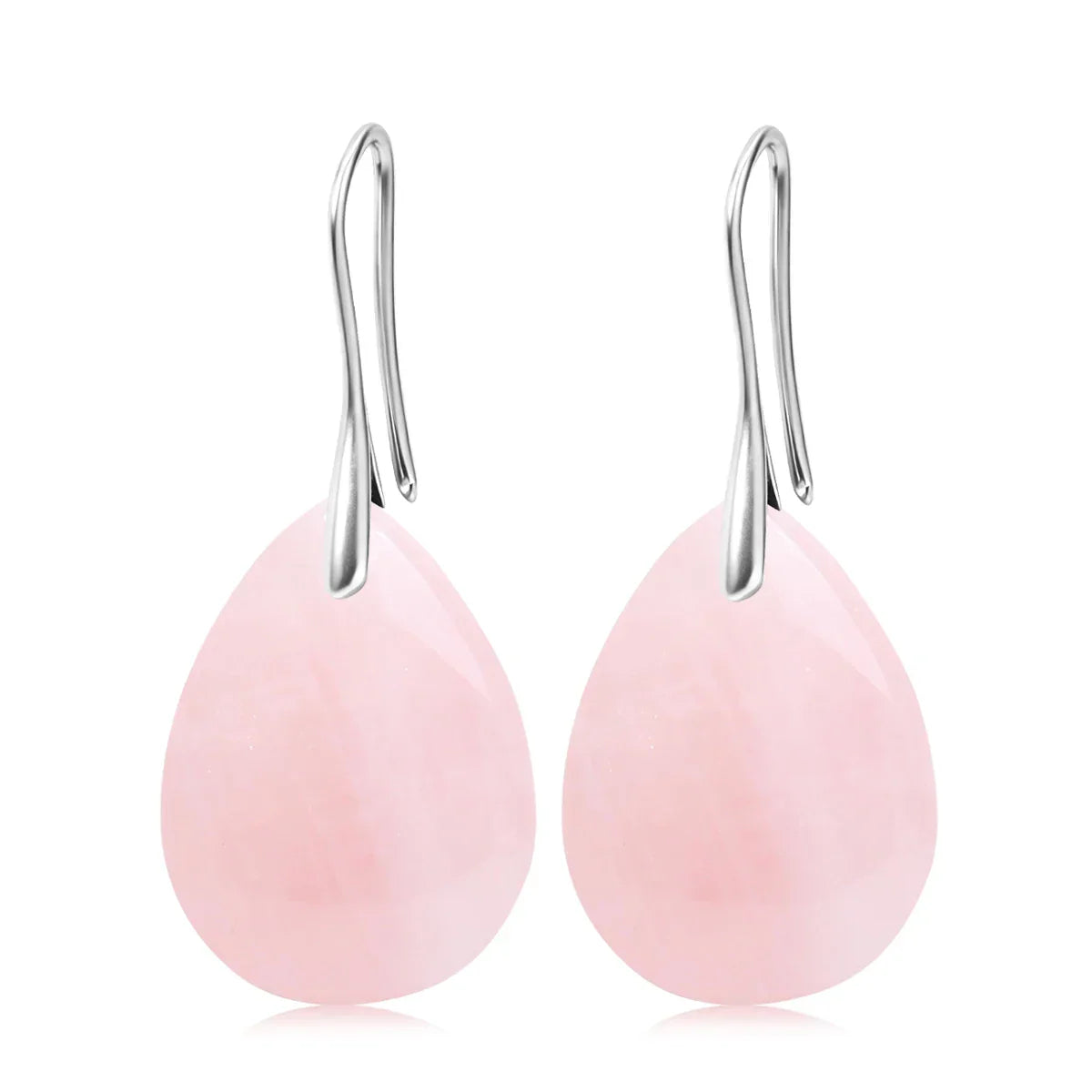 Natural Stone Pendant Women's Teardrop Earrings Elegant Gem Jewelry Creative Gift Black Obsidian Amethyst Rose Quartz Earrings