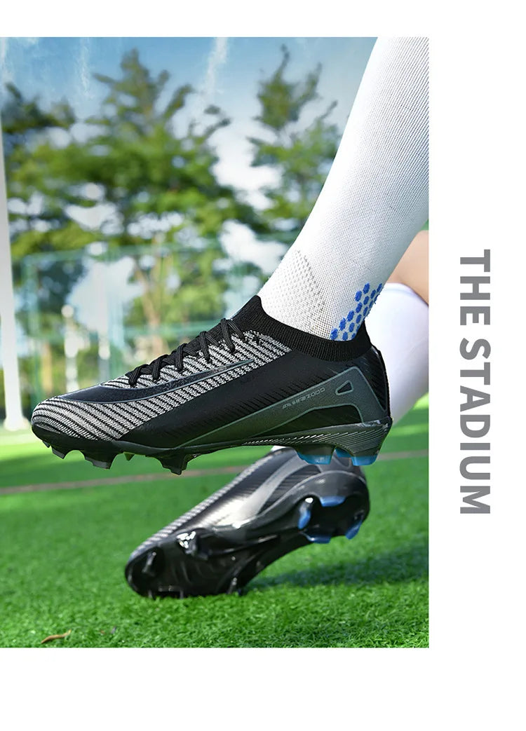 New High-Top Soccer Shoes Professional Training Football Boots TF/FG Non-Slip Soccer Sneakers Outdoor Grass Soccer Shoes