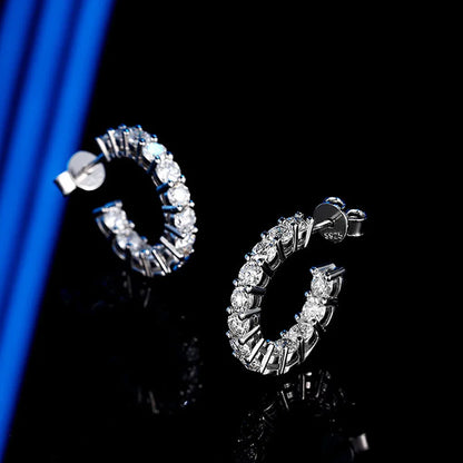 D VVS1 Moissanite Earring 925 Sterling Silver Plated 18k White Gold Fine Jewelry with GRA Wedding Earrings for Women