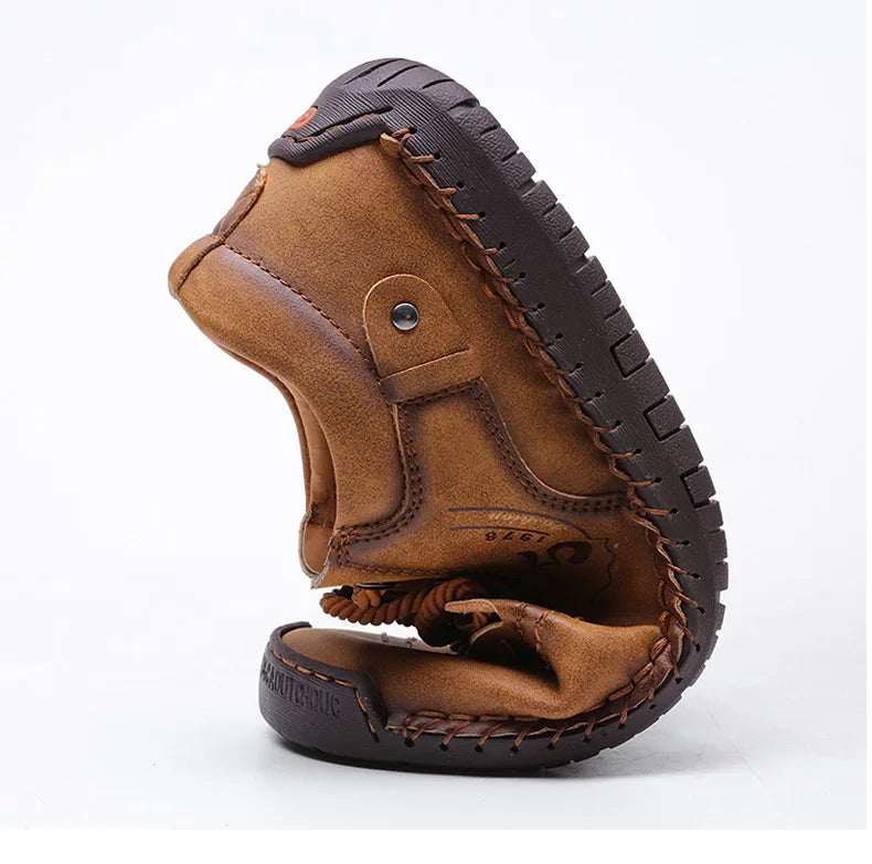 Men Leather Casual Shoes Outdoor Comfortable High Quality Fashion Soft Homme Classic Ankle Non-slip Flats Moccasin Trend