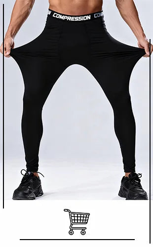 Men's 2 Piece Running Set Quick Dry Sport Shorts with Compression Tights for Gym Fitness Jogging Basketball