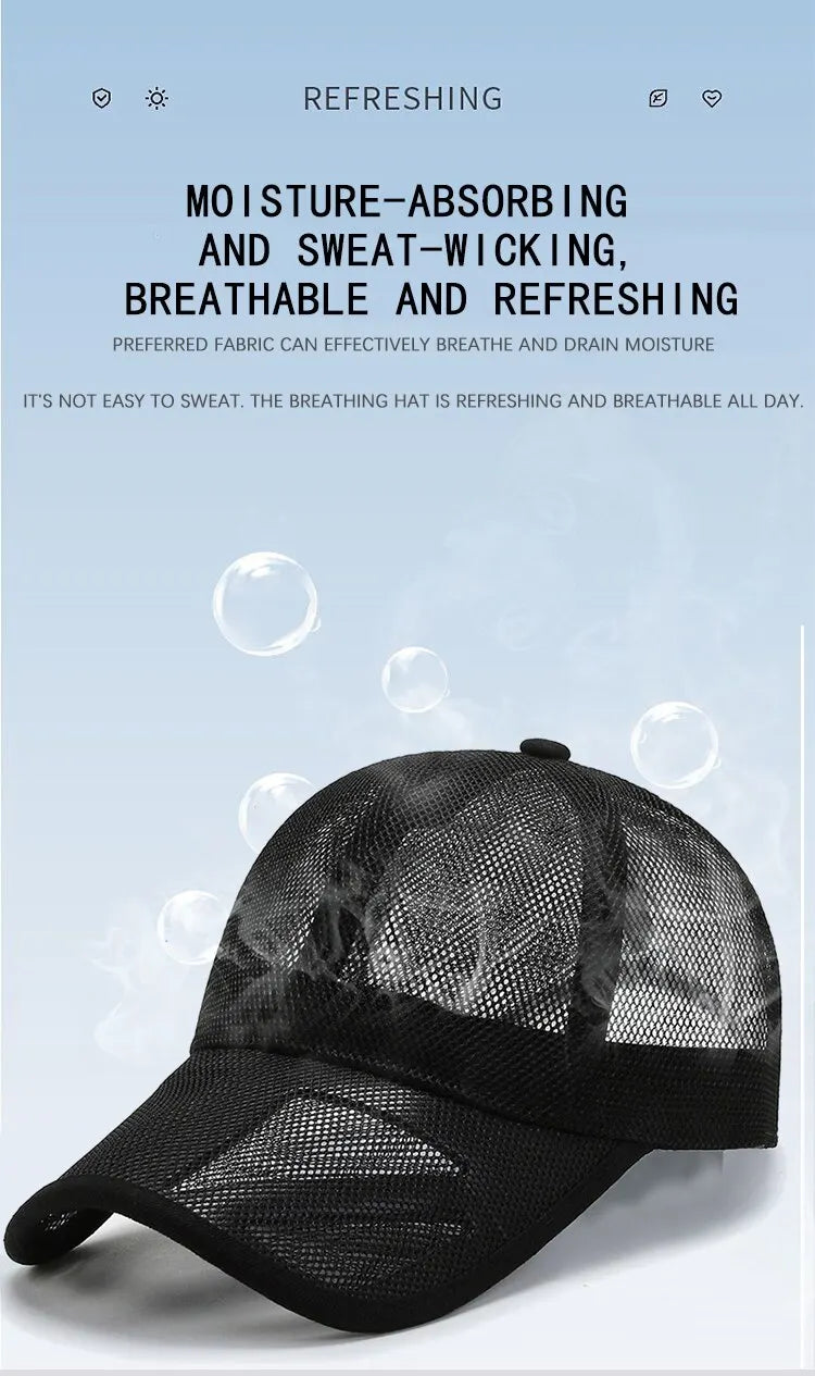 Summer Men Hat Openwork Brim Breathable Mesh Cap Outdoor Sports Sunscreen Baseball Women Sunhat