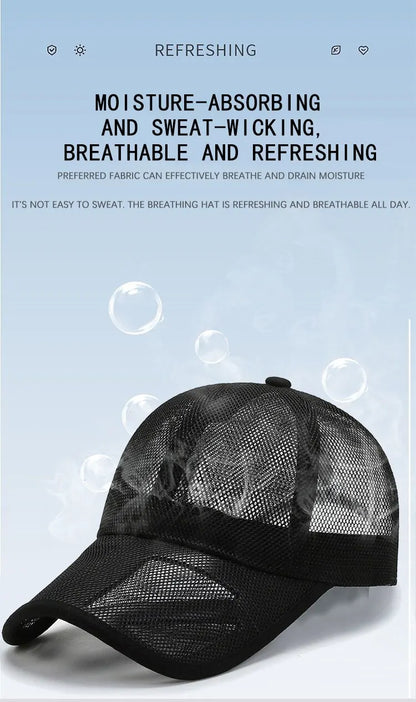 Summer Men Hat Openwork Brim Breathable Mesh Cap Outdoor Sports Sunscreen Baseball Women Sunhat