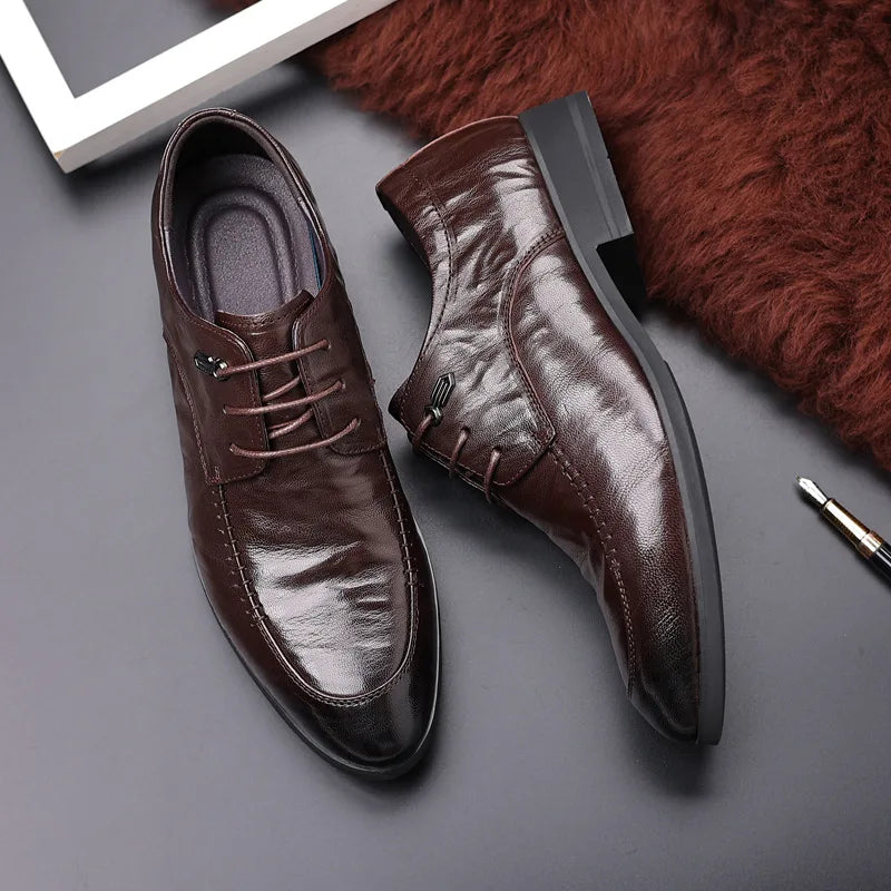 Spring Business Dress Men Leather Shoes Men British Top Sheepskin Shoes