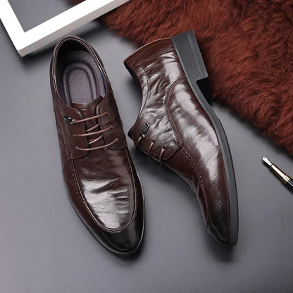 Spring Business Dress Men Leather Shoes Men British Top Sheepskin Shoes