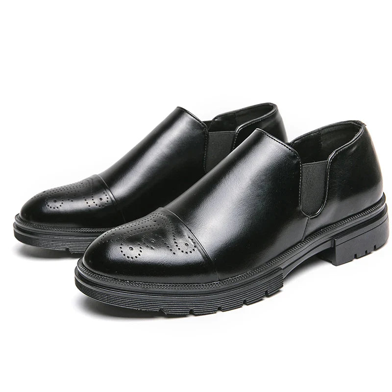Men's leather shoes new large size fashion low heel thick sole casual loafers men's sports wedding travel shoes men's sneakers