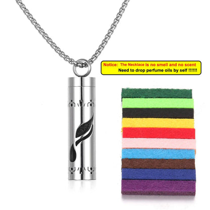 Long Strip Stainless Steel Aromatherapy Necklace Perfume Diffuser Essential Oil Diffuser Pendant Necklace Jewelry Accessories