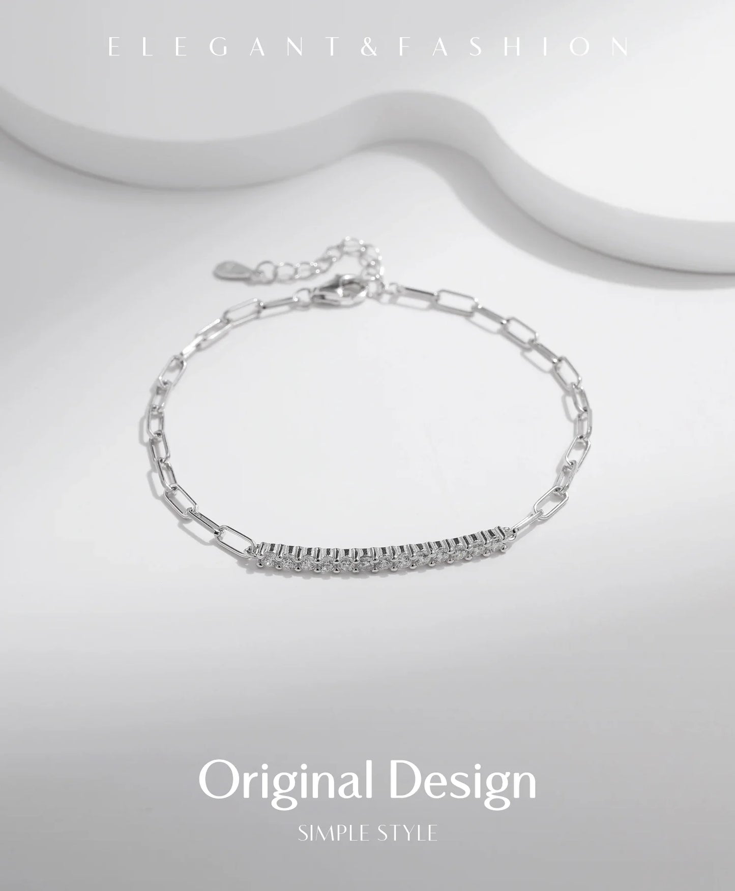 Sparkling D Color Moissanite Bracelet 925 Sterling Silver Lock Stackable Trendy Bracelets For Women Jewelry With Gift Box