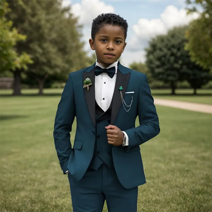Hot-Selling Boy Birthday Suit Classic Ring Bearer Suit For Children Clothing Performance Suit Includes Jacket Trousers Vest