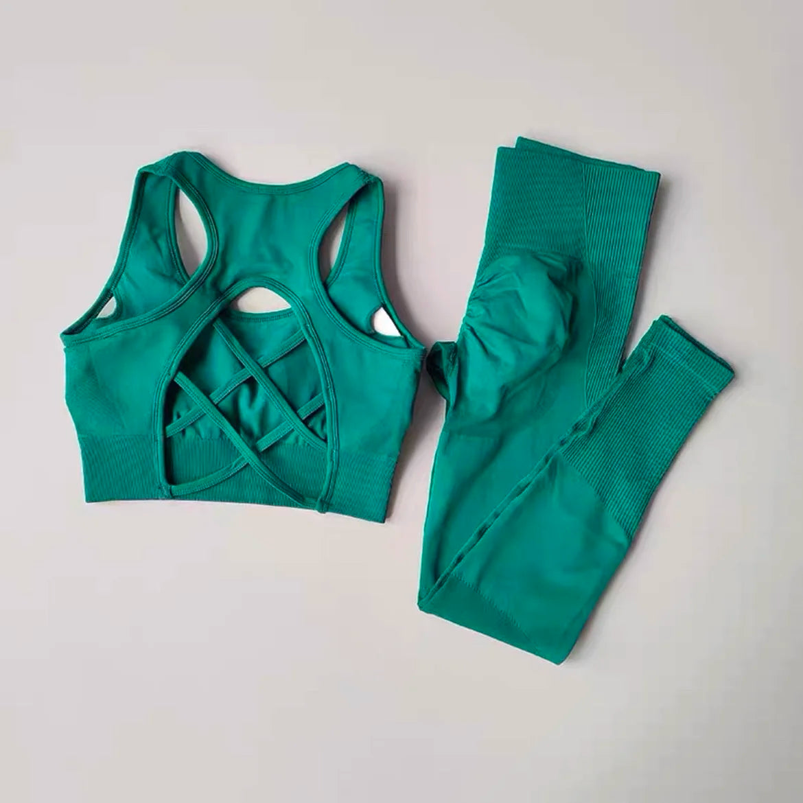 Sexy Back Design Fitness Bra for Women Pilates Shock-Proof Running  Training Tight Sports Pants Yoga Outfit Set