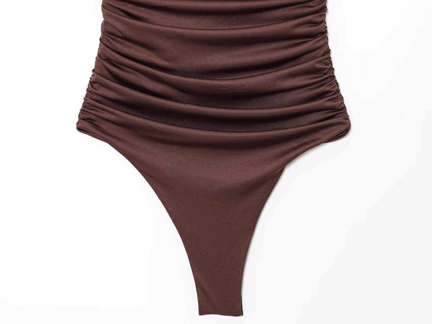 2025 Women Sexy Off Shoulder Solid Pleated Slim Bodysuits Ladies Soft Slim Swimsuit Playsuits Mujer Rompers LS9375
