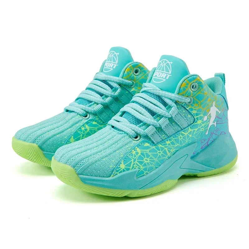 New Children's Sports Shoes Medium and Large Children's Mesh Boys Training Shoes Boys Basketball Footwear 2024 Spring and Summer