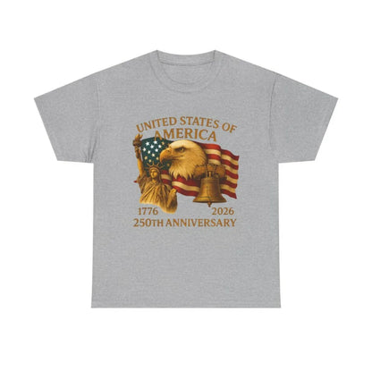 Americas 250th Anniversary 1776 2026 Patriotic Eagle Flag Liberty Bell Graphic T Shirt Vintage USA Heritage Celebration Unisex