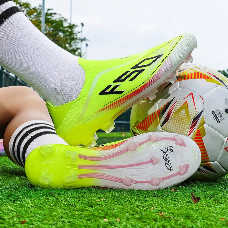 New Men Football Boots Non-Slip Boys Cleats Hot-selling Soccer Shoes Grass Outdoor Match Sneakers High-quality High-top Light