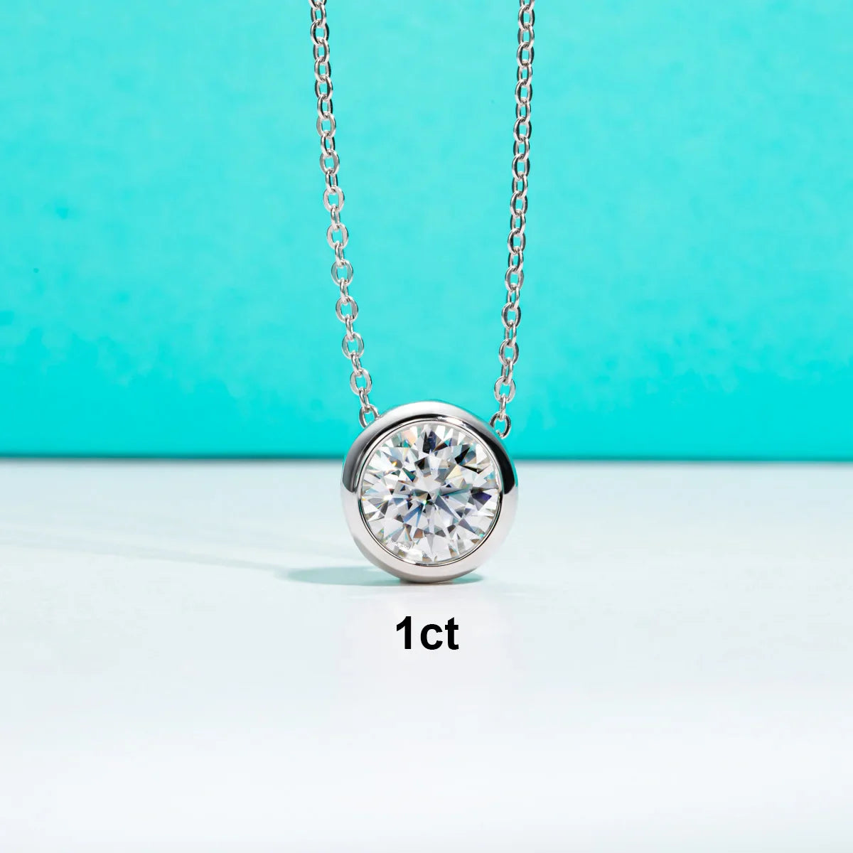 D Color Moissanite Bezel Stud Earrings 18K Gold Plated Pendant Necklace 925 Sterling Silver Jewelry Set Customs Jewelry