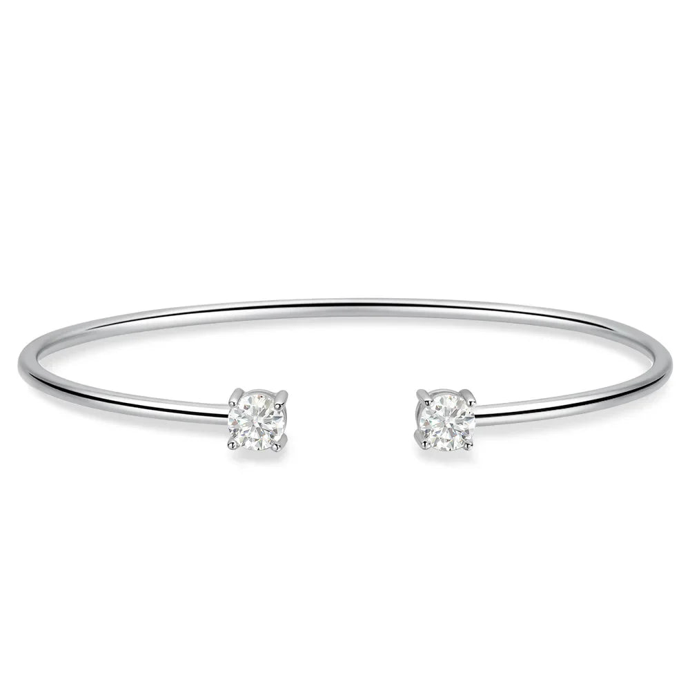 5mm 0.5ct Round Cut Moissanite Bracelet for Women S925 Silver Plated 18K Gold GRA Certified Wedding Charm Bracelet Jewelry