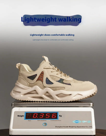 Breathable Men Work Shoes Indestructible Safety Shoes Lightweight Protective Sneakers Safety Steel Toe Shoes Men Puncture-Proof