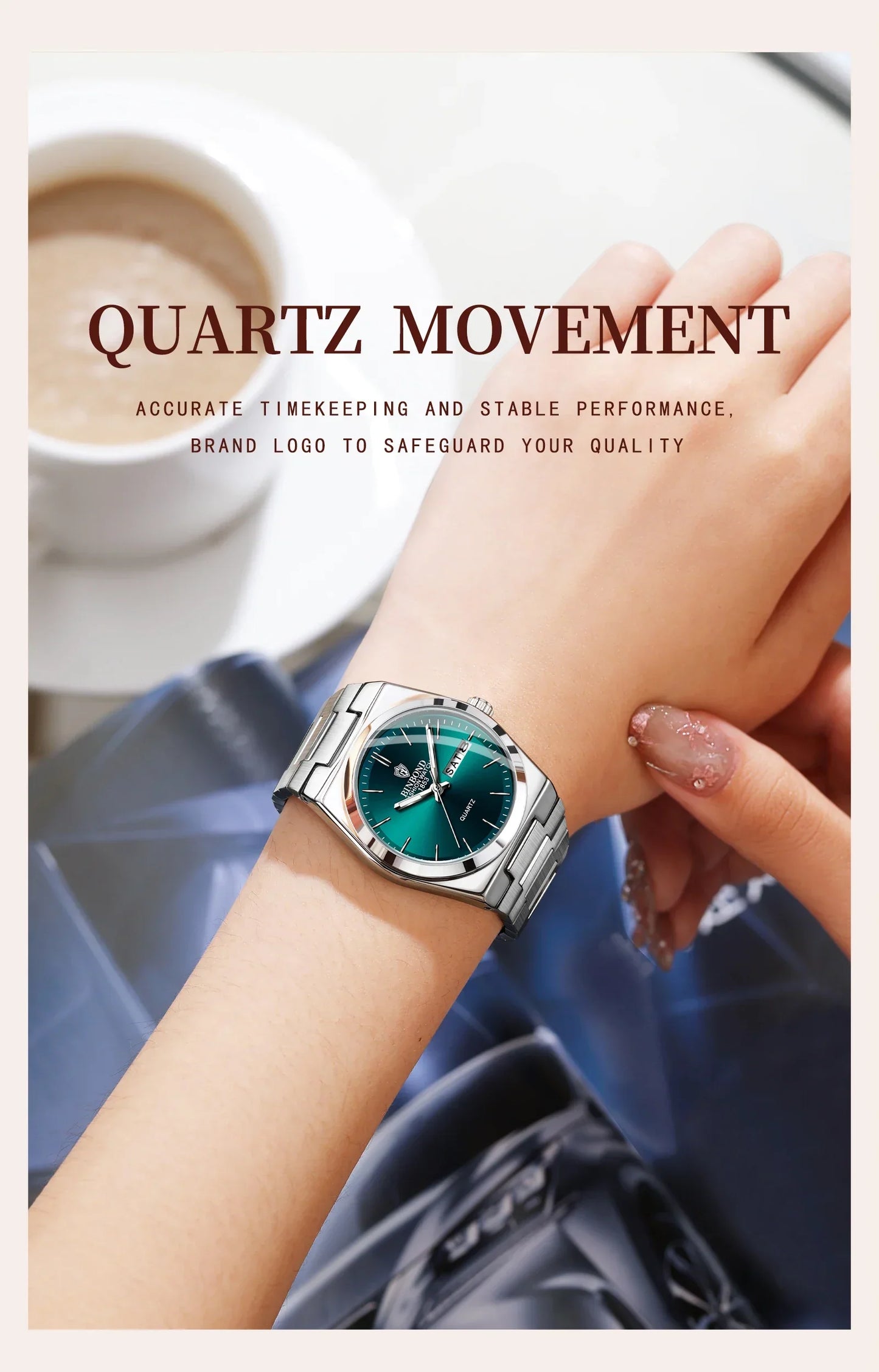 103 Business Women's Quartz Watch Waterproof Double Calendar Night Light Non Mechanical Ultra Thin Women's Quartz Watch