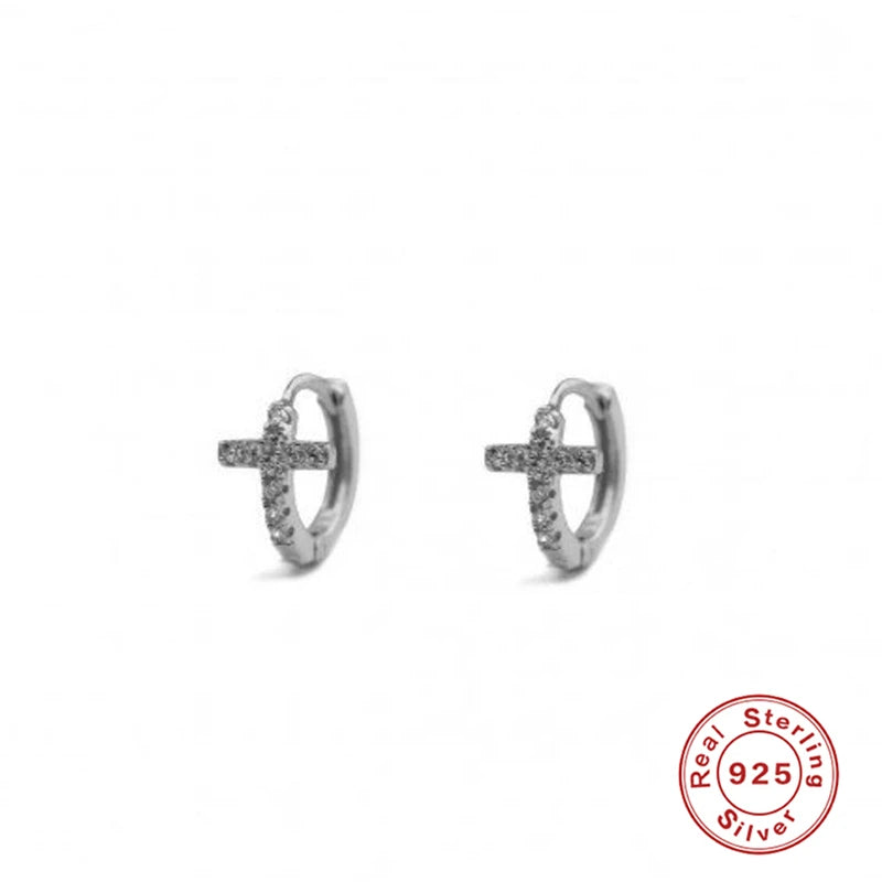 925 Sterling Silver Glossy Hoop Earrings Gold Color Tiny Cartilage Piercing Small Huggie Earring Fine Jewelry Accessories