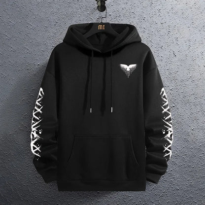 Black Sweatshirts Autumn Winter Male Daily Casual Sporty Jogging Hoodie Men's Outwear Fashion Pullover