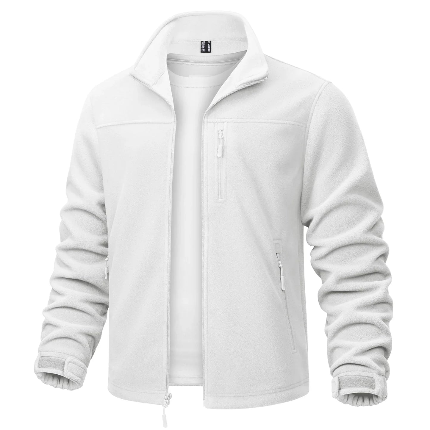 Stand Collar Fleece Jackets Mens Thermal Warm Full Zip Work Jacket Outdoor Trekking Hiking Jackets Windbreaker