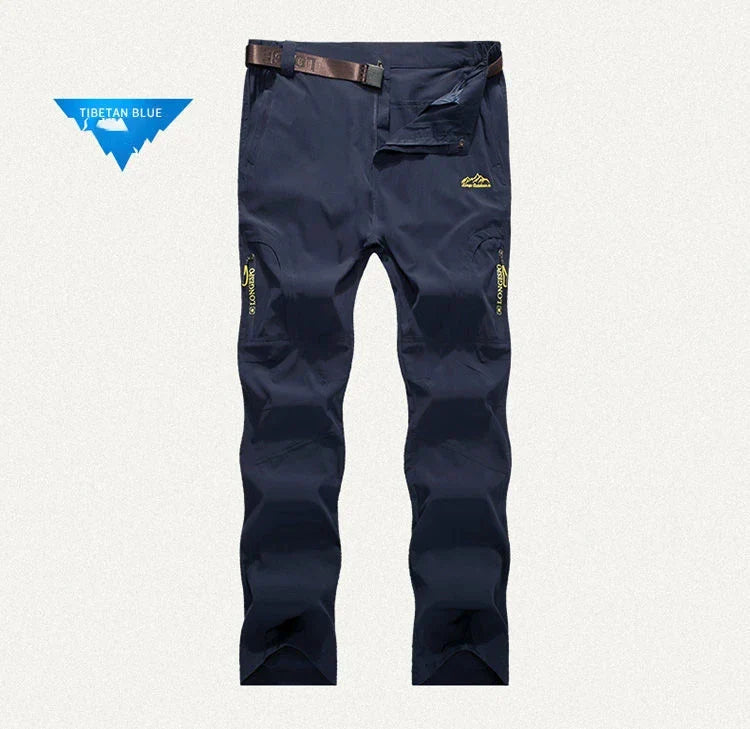 Longe Summer Quick Dry Hiking Pants Men Stretch Waterproof Tactical Pants Zipper Pockets Trousers Lightweight Fishing Pants