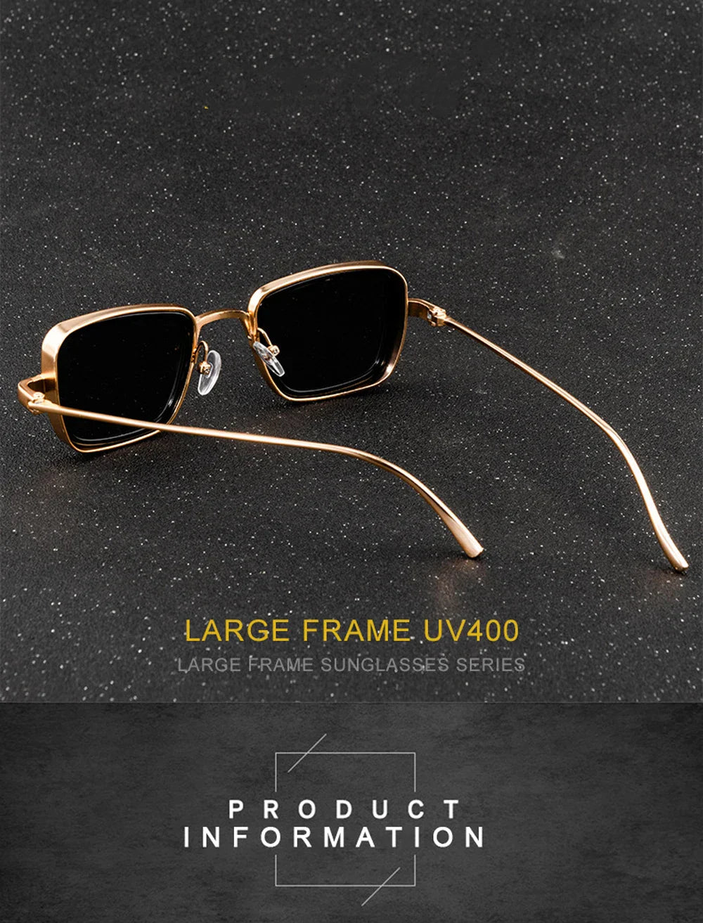 Brand Shades Men Women Sun Glasses UV400 Square Vintage Metal Steampunk Sunglasses