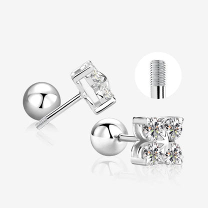 100% 925 Sterling Silver Real 0.8 Carat D Color Moissanite Stud Earrings For Women Sparkling Party Gifts Fine Jewelry