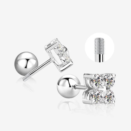 100% 925 Sterling Silver Real 0.8 Carat D Color Moissanite Stud Earrings For Women Sparkling Party Gifts Fine Jewelry
