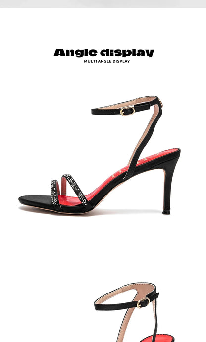 Women's High Heels Simple with Diamond Design Fine Workmanship Versatile Women's Sandals