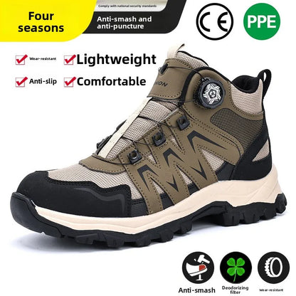 Durable Steel Toe Work Shoes Anti Smashing Piercing with WearResistant Rubber Soles Iron Shavings Resistance for Safety Workwear