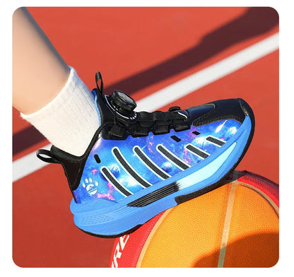 Children‘s Basketball Shoes Non-slip Breathable Basketball Training Sneakers Lace-up Boys Girls Sports Shoes Kids Athletic Shoes