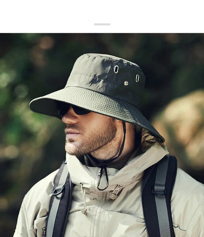 Men's Sunshade Large Eaves Sun Hat Riding Hiking Fishing Outdoor fisherman's Cap