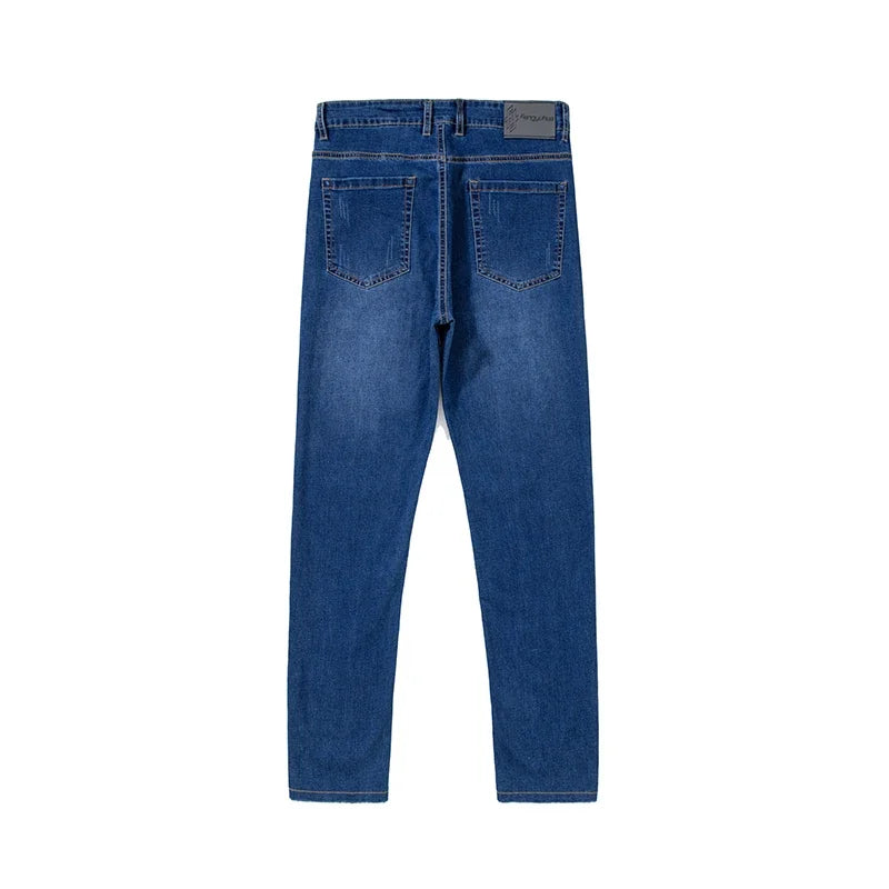Summer Thin Mens Clothing Cowboys Slim Straight Jeans Men Denim Pants Casual Regular Fitness Men's Trousers Light Blue 2026 Y2K