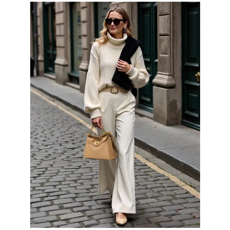 Spring&Autumn buckle bag niche fashion genuine leather shoulder crossbody bag buckle high-end versatile Women handbag