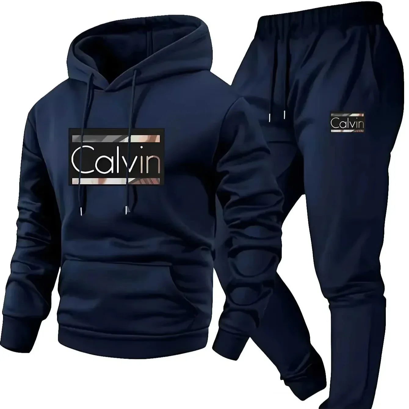 Letter Print Trendy Hoodie and Loose Drawstring Pants Set, Casual Comfortable Breathable Sweatshirt with Kangaroo Pocket