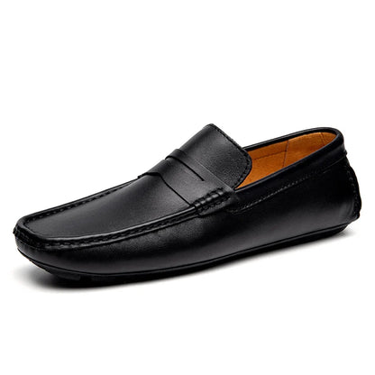 Red Loafers Genuine Leather Slip On Casual Shoes Men Natural Leather Spring Summer Italian Luxury Brand Designer