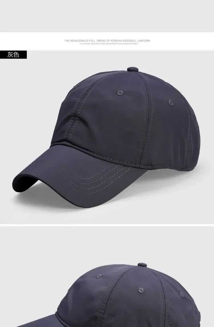 Big Size Summer Quick Drying Baseball Cap Man Breathable Large Plus Head Size Sun Hats Male Outdoor Sport Visor Cap Gorros