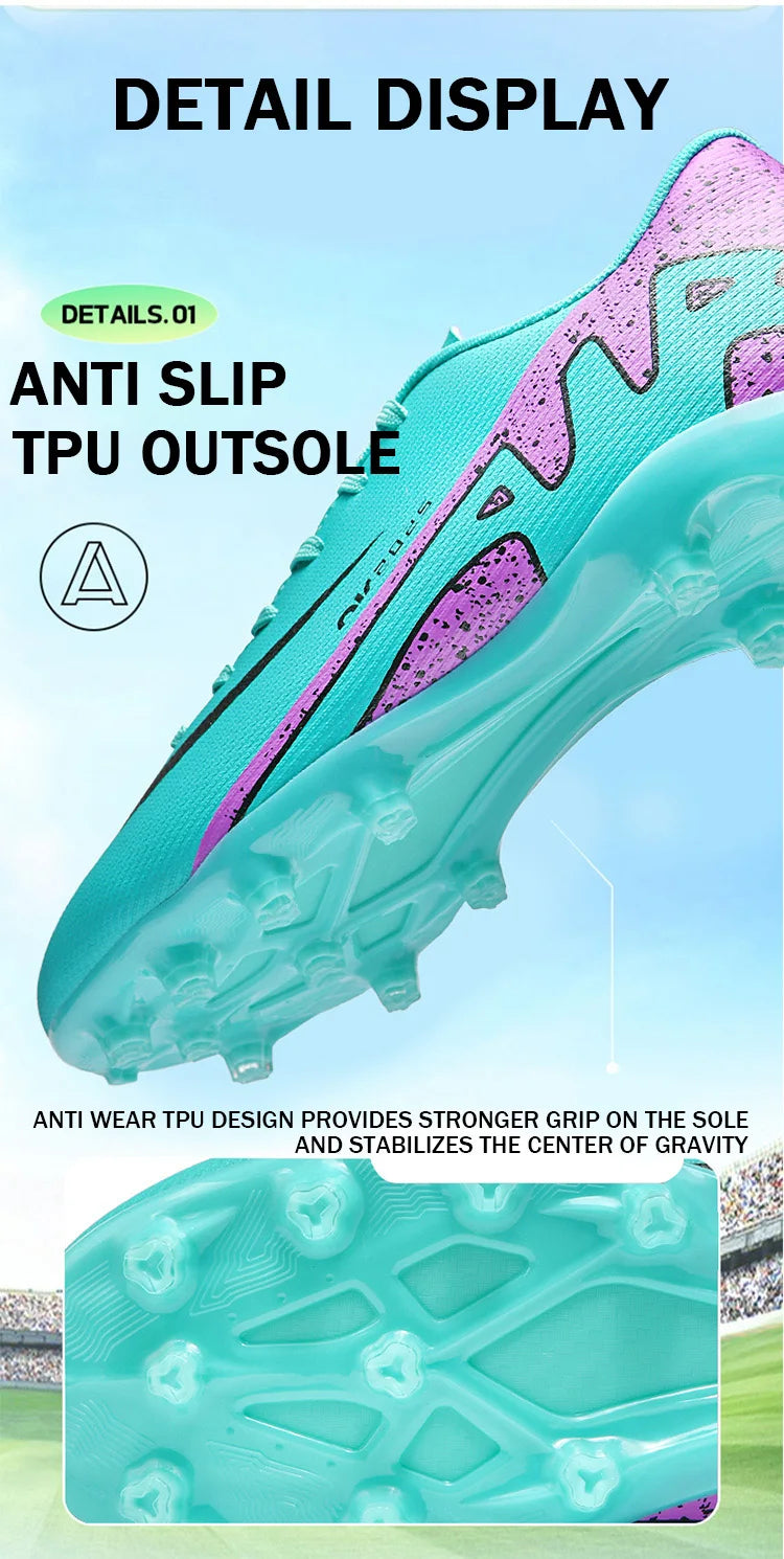 Kid Size 33-47 Long Short Spike Soccer Shoes Football Field Boots Unisex Society Training Match Adult Football Shoes