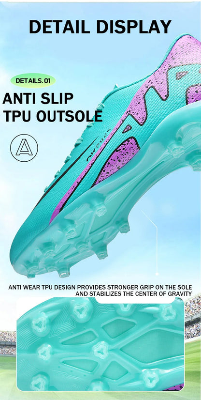 Kid Size 33-47 Long Short Spike Soccer Shoes Football Field Boots Unisex Society Training Match Adult Football Shoes