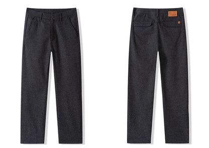 Men's Loose Casual Pants Autumn and Winter New Fashion Pocket Wide-leg Business Pants Comfortable Elastic Waist Stretch Pants