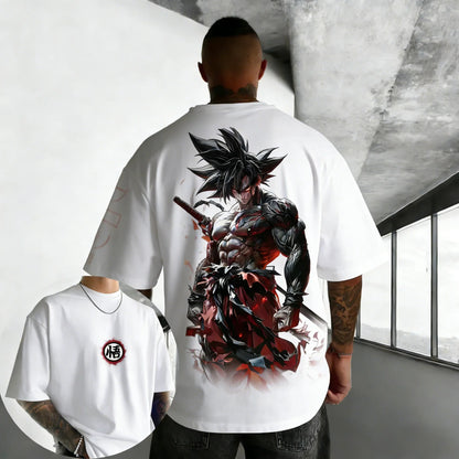 Anime Oversized Cotton T-shirt Summer Printed Unisex Street Hip Hop Loose Casual Short Sleeve Top