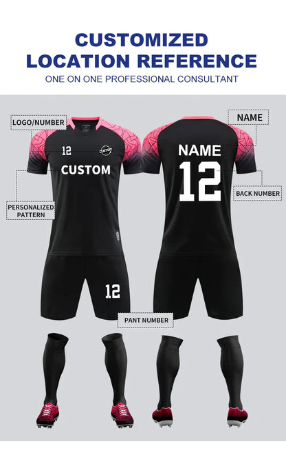 High Quality Men Football Jerseys Wholesale Soccer Clothes Sets Club Team Training Football Uniforms Adult Soccer Jersey D8862