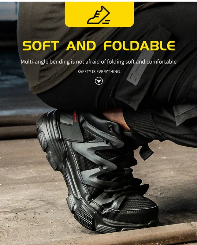 Autumn Work Safety Shoes Men Safety Boots Anti-smash Anti-stab Work Shoes Sneakers Steel Toe Shoes Male Work Boot Indestructible