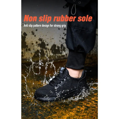 Men's Anti Smashing and Anti Stabbing Lightweight  Comfortable, Breathable  Protective and Safety Shoes