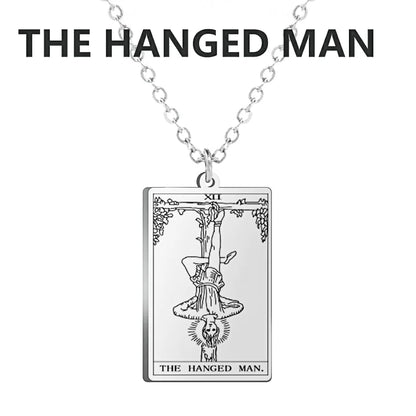 Tarot Cards Necklace Women Stainless Steel Necklace Wealth Amulet Classic Tarot Major Arcana Divination Charm Jewelry