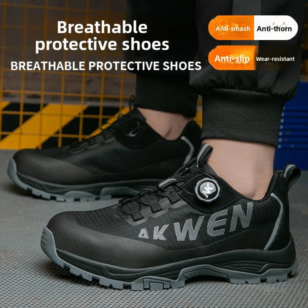 Labor Protection Shoes Anti Smashing AntiStabbingAnti Slip Protection Steel ToeShoes Wear-resistantShoes Men's Safety Work Shoes